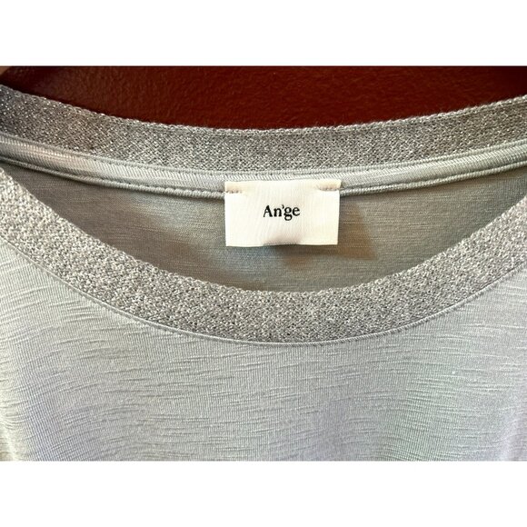 An'ge Women's Gray Silver Shoulder Pad Minimalist Tank Top Size S/M Edgy Rocker - Picture 3 of 6